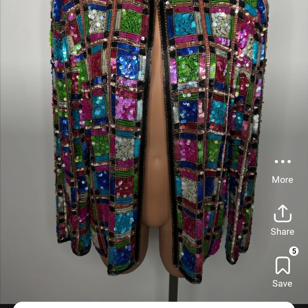 Multicolor Sequin Silk Jacket